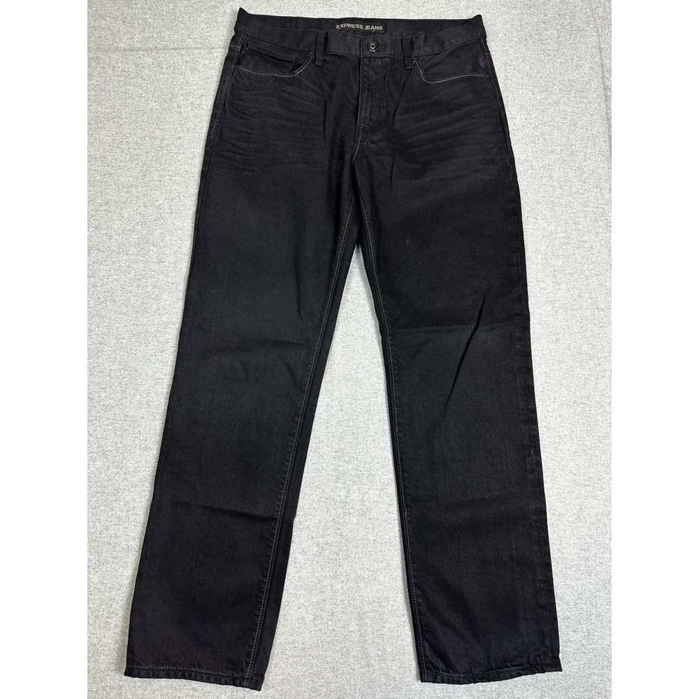Express Blake Jeans 34x34 Black Loose Straight Leg